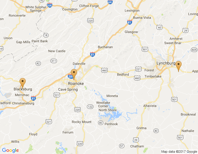 Map of Blacksburg